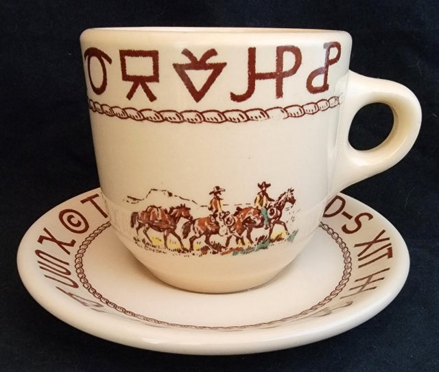 Westward Ho Rodeo Coffee Cup and Saucer 